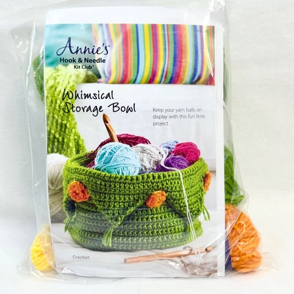 Annie's Whimsical Storage Bowl Crochet Kit - New - Picture 1 of 5